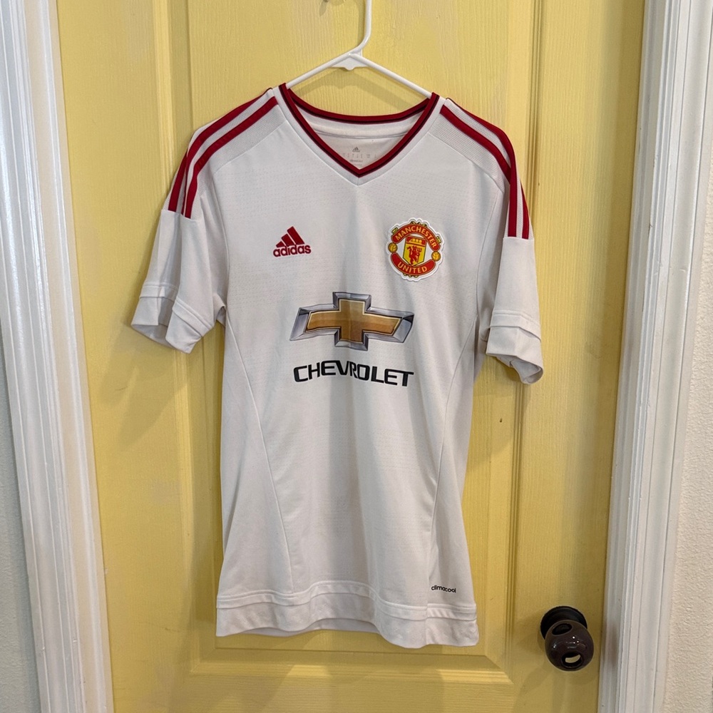 adidas White and Red Manchester United Away Jersey